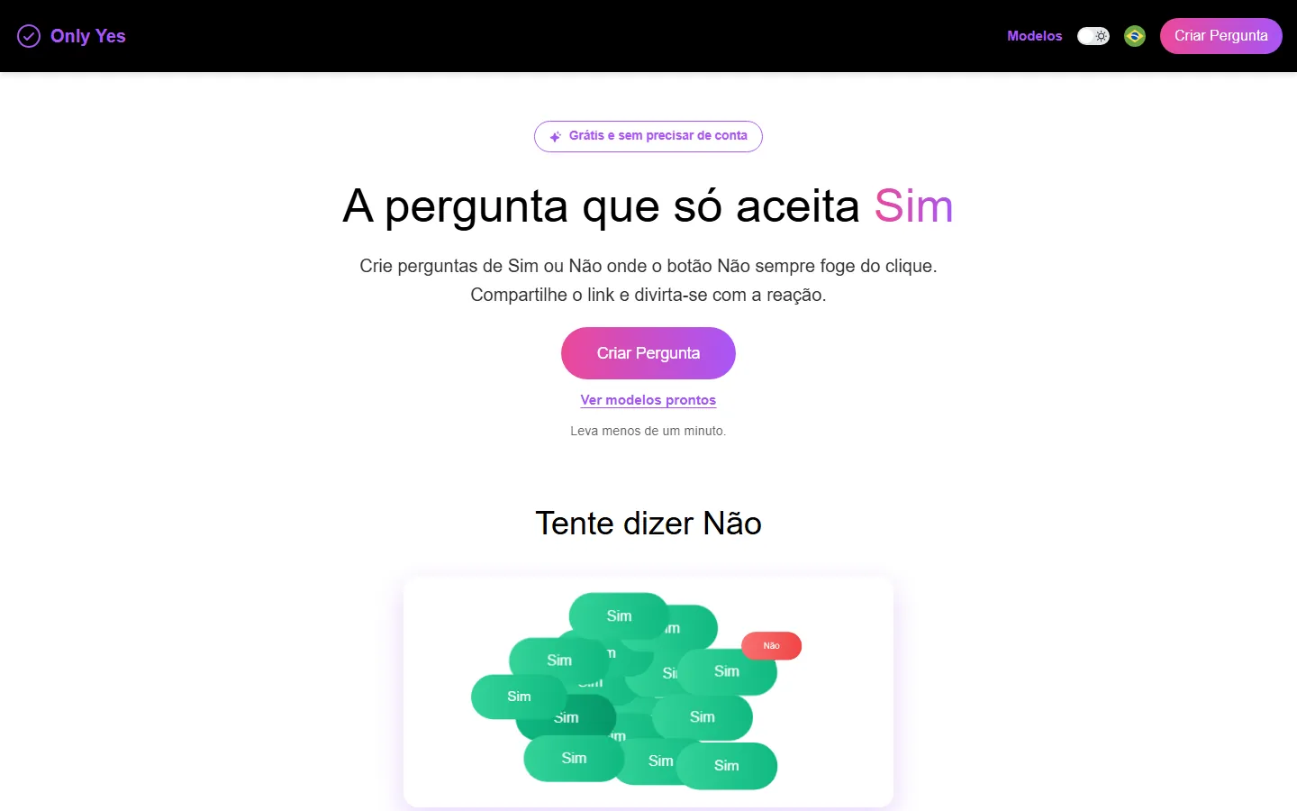 Depois de 10 tentativas o Não encolhe, treme e os Sins se multiplicam.